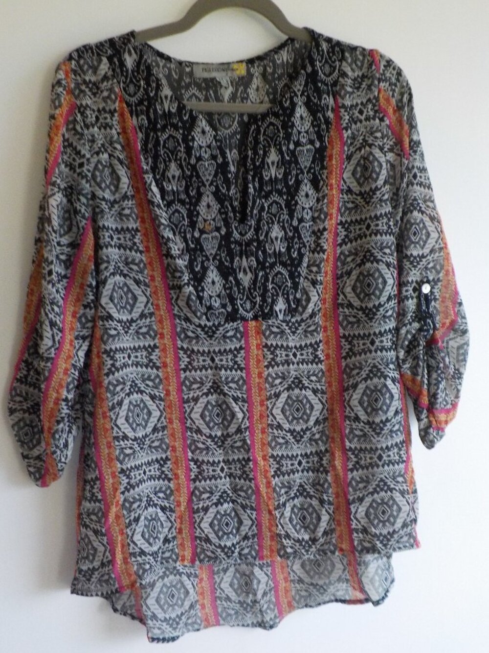 Figueroa & Flower Blouse - Medium - Boho Black White Red (2x52)
